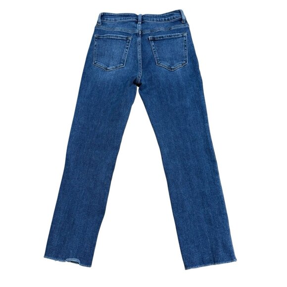 VERVET JEANS V2523 FRONT SEAM SPLIT LEG RAW HEM SZ 25 STRETCH STRAIGHT DENIM - Picture 2 of 9